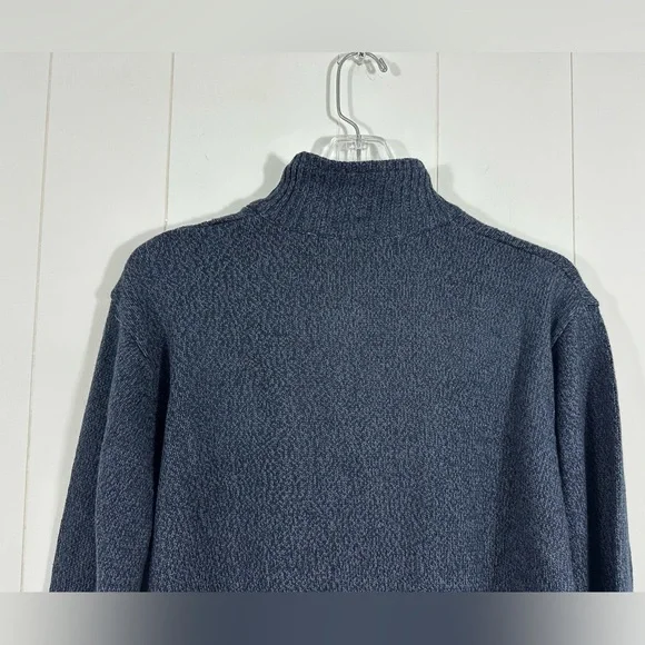 NWT Oscar De La Renta Mens Sz L Blue Preppy Academia 1/4 Zip Ribbed Knit Sweater - Picture 5 of 9